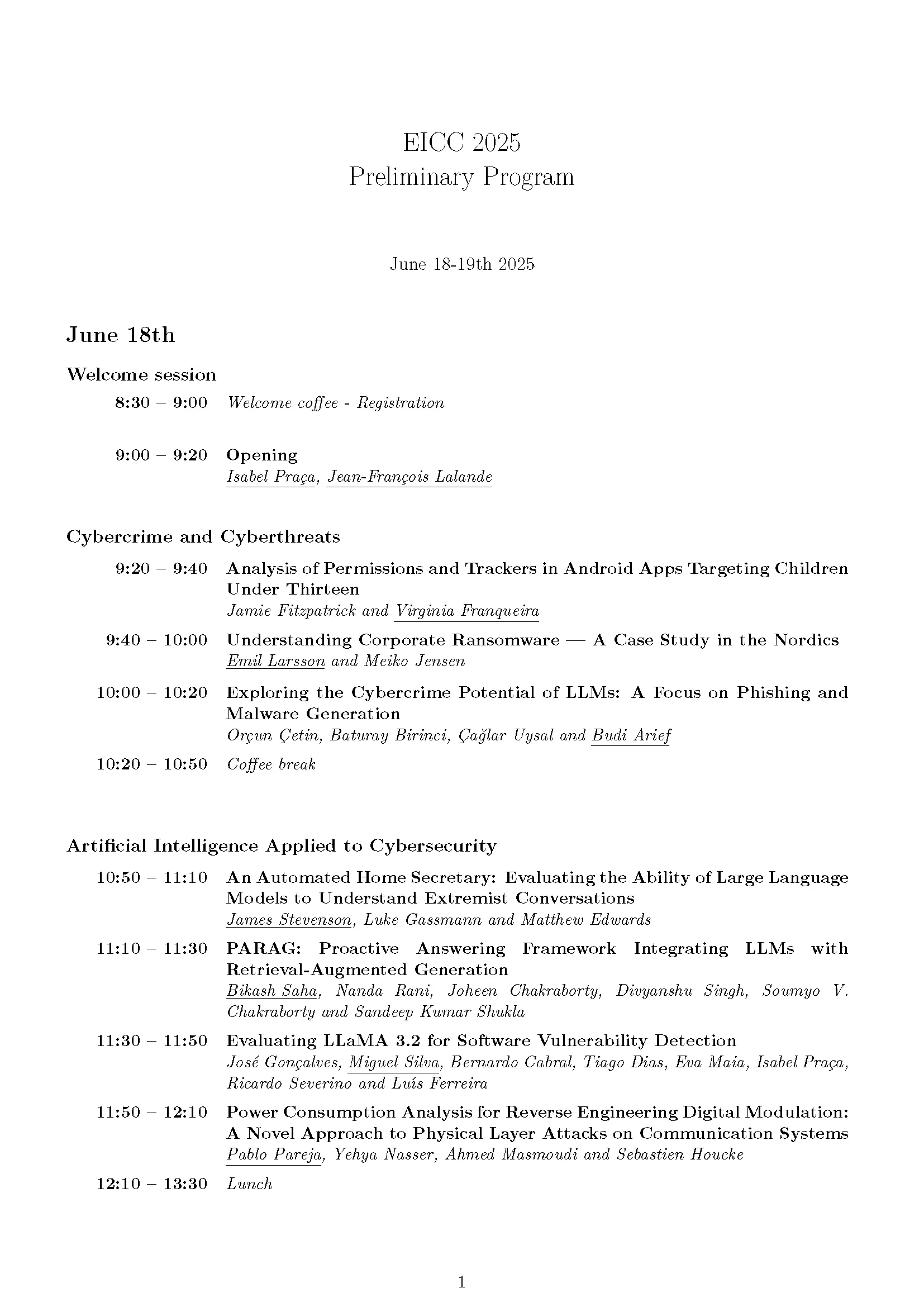 Conference program